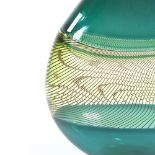 BOB CROOKS (British, born 1965) - a Studio glass Double Incalmo bottle vase, circa 2002, sea green