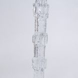 LINDSHAMMAR GLASBRUK - a large Vintage Swedish art glass obelisk sculpture, circa 1988, clear
