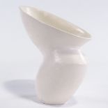 DEANA MOORE (British) - a large Studio Pottery clay Coiled pot, white Terra Sigillata slip with