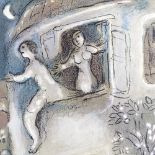 MARC CHAGALL - original colour lithograph, David Saved by Michal from The Bible, published by