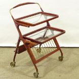 CESARE LACCA FOR CASSINA - a Mid-Century Italian lacquered wood serving trolley / bar cart, circa