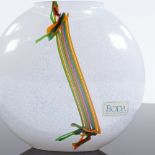 BERTIL VALLIEN FOR KOSTA BODA - a late 20th Century Swedish art glass Rainbow vase, spheroid form