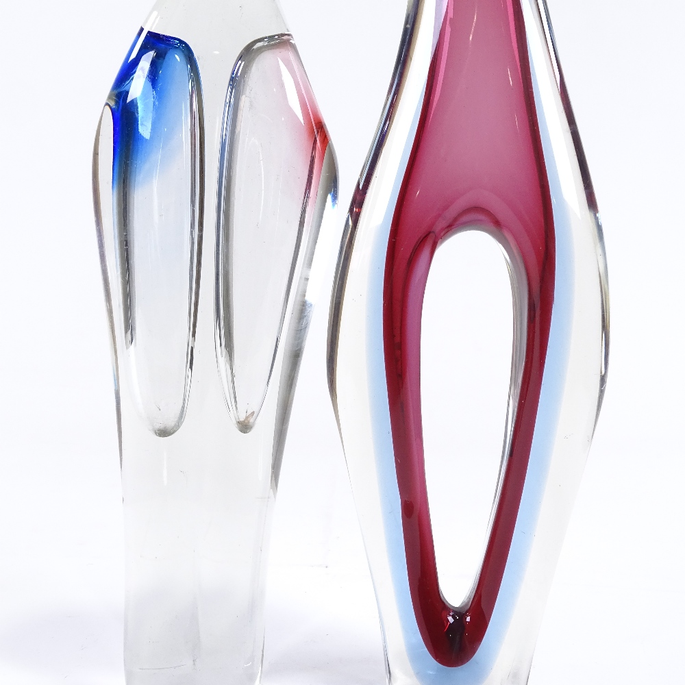 MURANO - 2 Mid-Century Venetian glass vases, including one Sommerso example with central body - Image 3 of 5