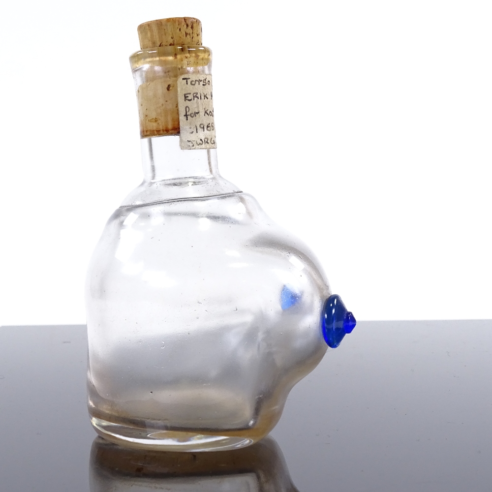 ERIK HOGLUND FOR KOSTA BODA - a Mid-Century Swedish glass female torso bottle, circa 1967... - Image 3 of 5