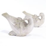 GUNNAR NYLUND FOR RORSTRAND - a pair of Swedish stoneware pottery doves of peace, circa 1930s,