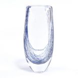 WITHDRAWN VICKE LINDSTRAND FOR KOSTA - a Mid-Century Swedish glass Blue Thread vase, circa 1955,