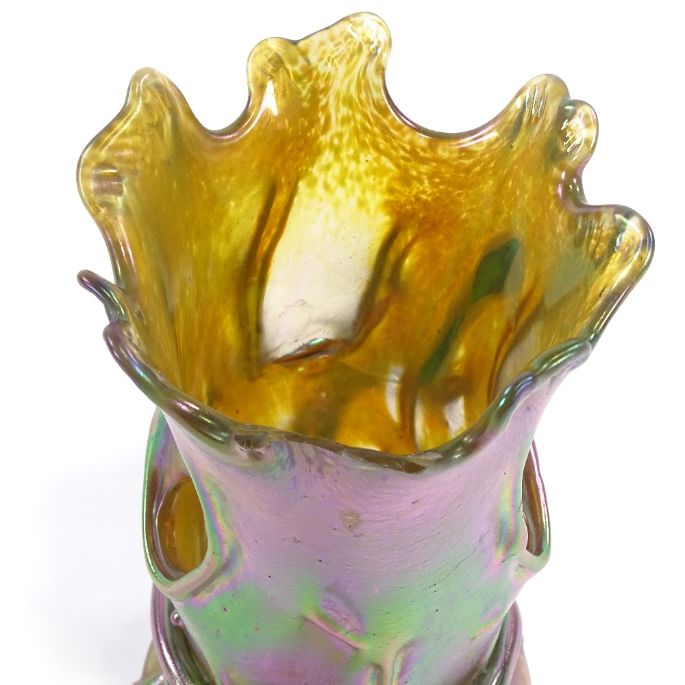 LOETZ - an early 20th Century iridescent glass Tree Trunk and Snake vase, realistically formed - Image 4 of 5