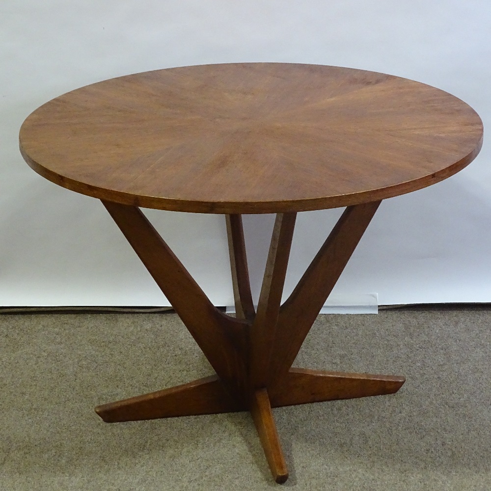 SOREN GEORG JENSEN FOR KUBUS - a Mid-Century Danish teak Starburst coffee table, maker's label on - Image 2 of 5
