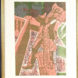 BRIAN HARLAND REES (Born 1930), Mid-Century original colour lithograph, Jazz Band, circa 1960s,