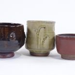 3 various Studio pottery tea bowls, makers include Doug Fitch and Mike Dodd, all with impressed