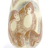 VICKE LINDSTRAND FOR UPSALA EKEBY - a large Mid-Century Swedish stoneware ceramic monkey vase, circa