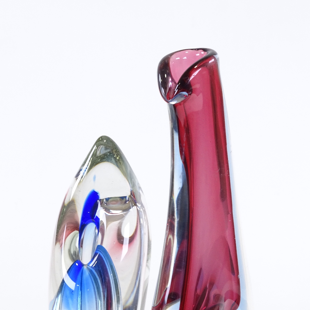 MURANO - 2 Mid-Century Venetian glass vases, including one Sommerso example with central body - Image 2 of 5