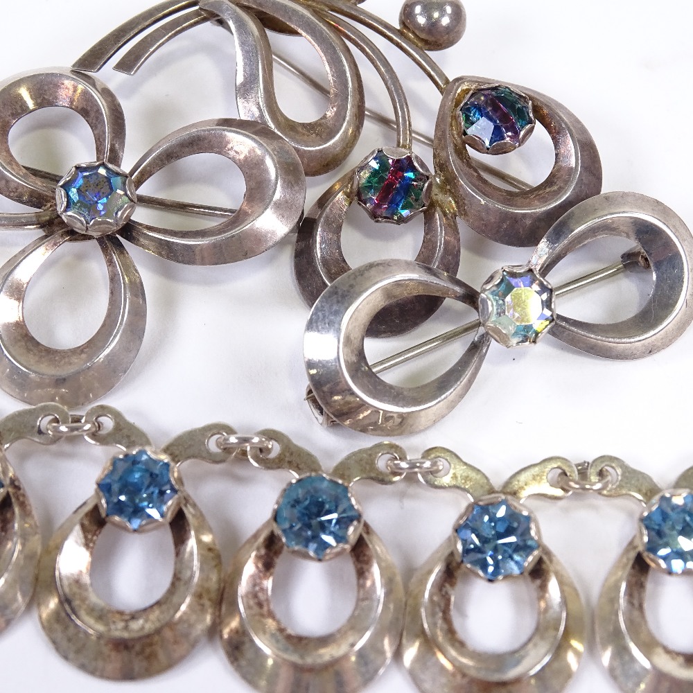 HERMANN SIERSBOL - a Vintage Danish sterling silver and blue stone demi-parure, comprising 1 - Image 5 of 5