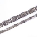 EILER & MARLOE - a Mid-Century Danish stylised silver panel bracelet, model no. 106, maker's mark