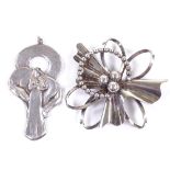 INSTITUTIONEN MARJATTA TAPPERNOJE - a Danish sterling silver Mary and Baby Jesus stylised pendant,