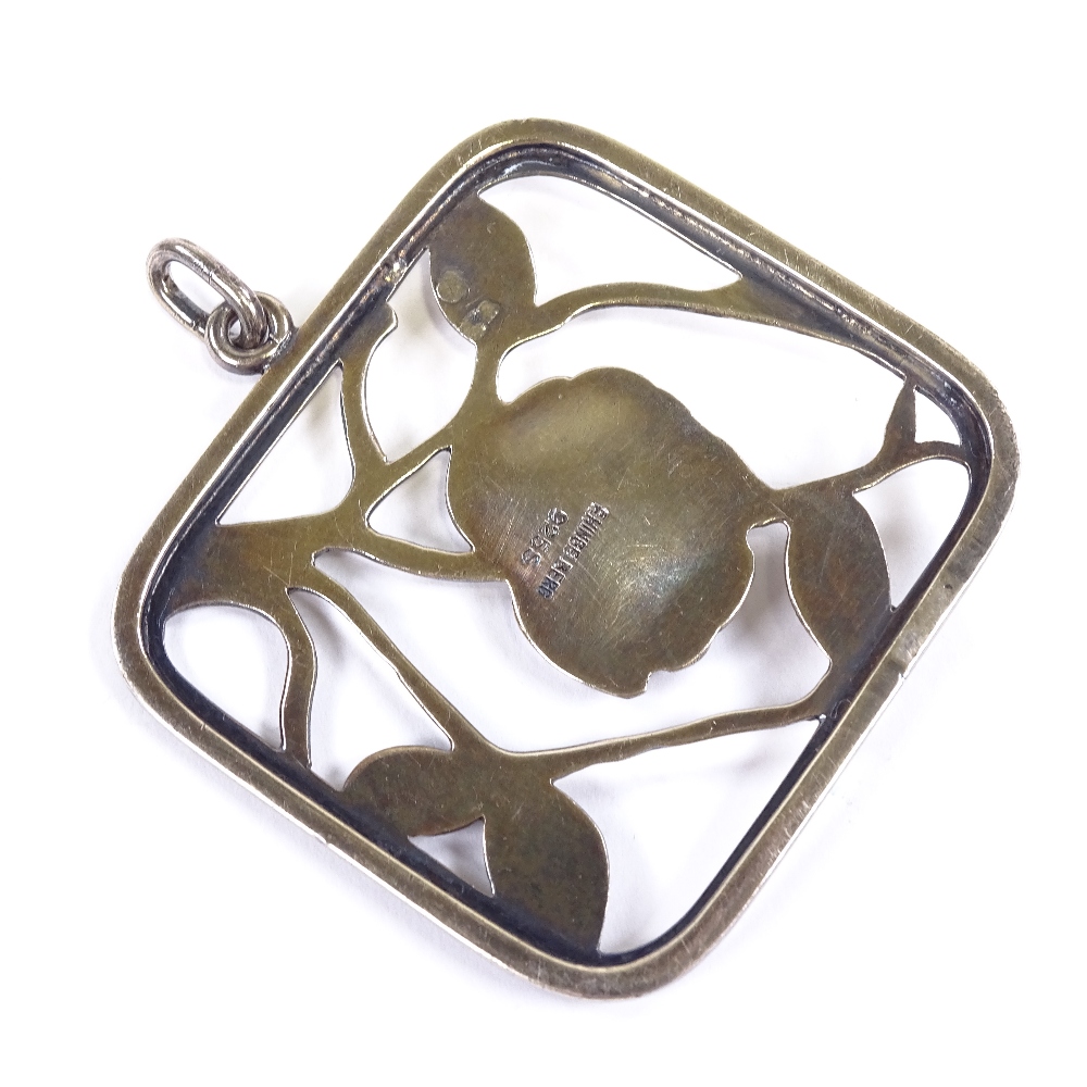 FRANTZ HINGELBERG - a large Vintage Danish vermeil sterling silver stylised floral pendant, - Image 3 of 5