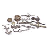 Various Scandinavian jewellery, including Anton Michelsen Danish silver anchor brooch, Hermann