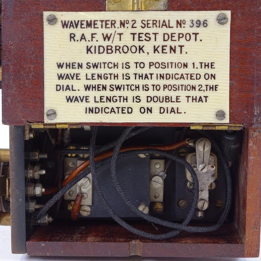 RAF INTEREST - World War I Period wave meter no. 2, serial no. 396, RAF W/T Test Depot, Kidbrooke, - Image 4 of 4