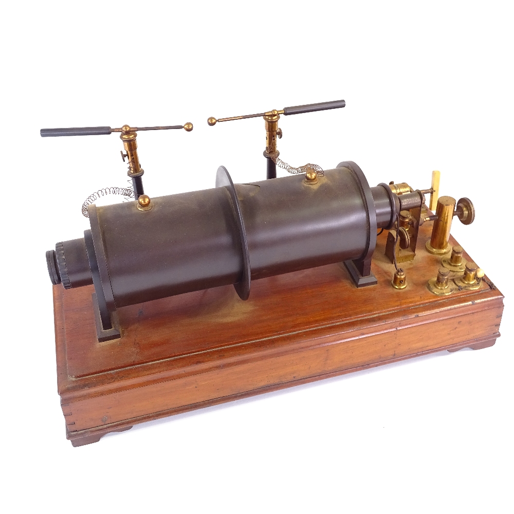 A Marconi Wireless Telegraph Company Ltd spark transmitter, for telegraph no. 196306, on walnut base - Image 5 of 6