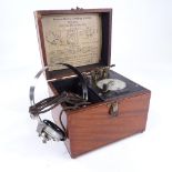 Western Electric Co Ltd, crystal receiving set no. 44001, with headphones, in wooden box, height 7.