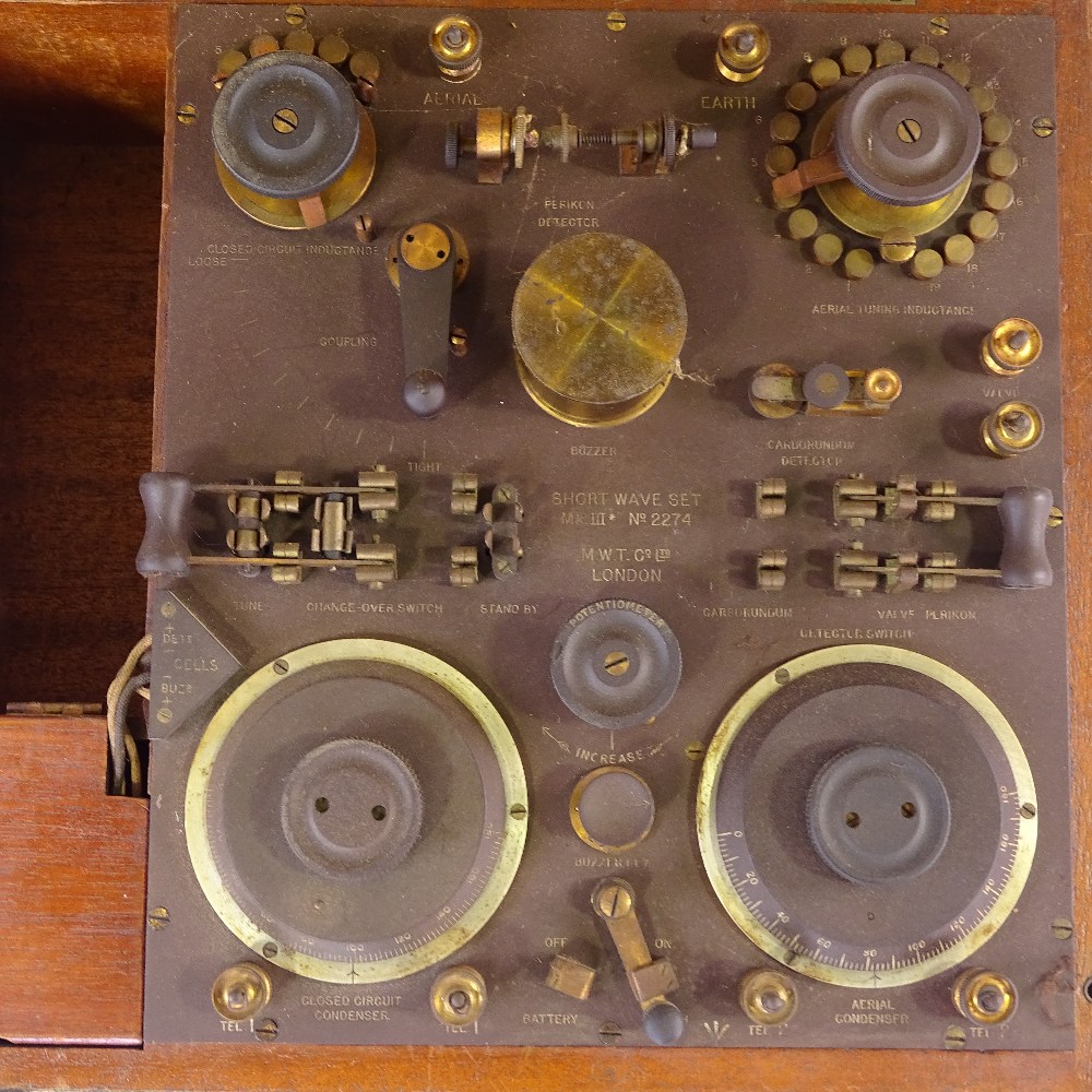 A World War I British Army "Trench Set" Marconi Wireless Telegraph Company shortwave tuner Mk III - Image 3 of 7