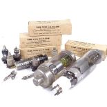 A collection of wireless tubes, including Lorenz World War II German models