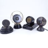 4 Bakelite desktop microphones, including G.E.C model, circa 1930s - 40s