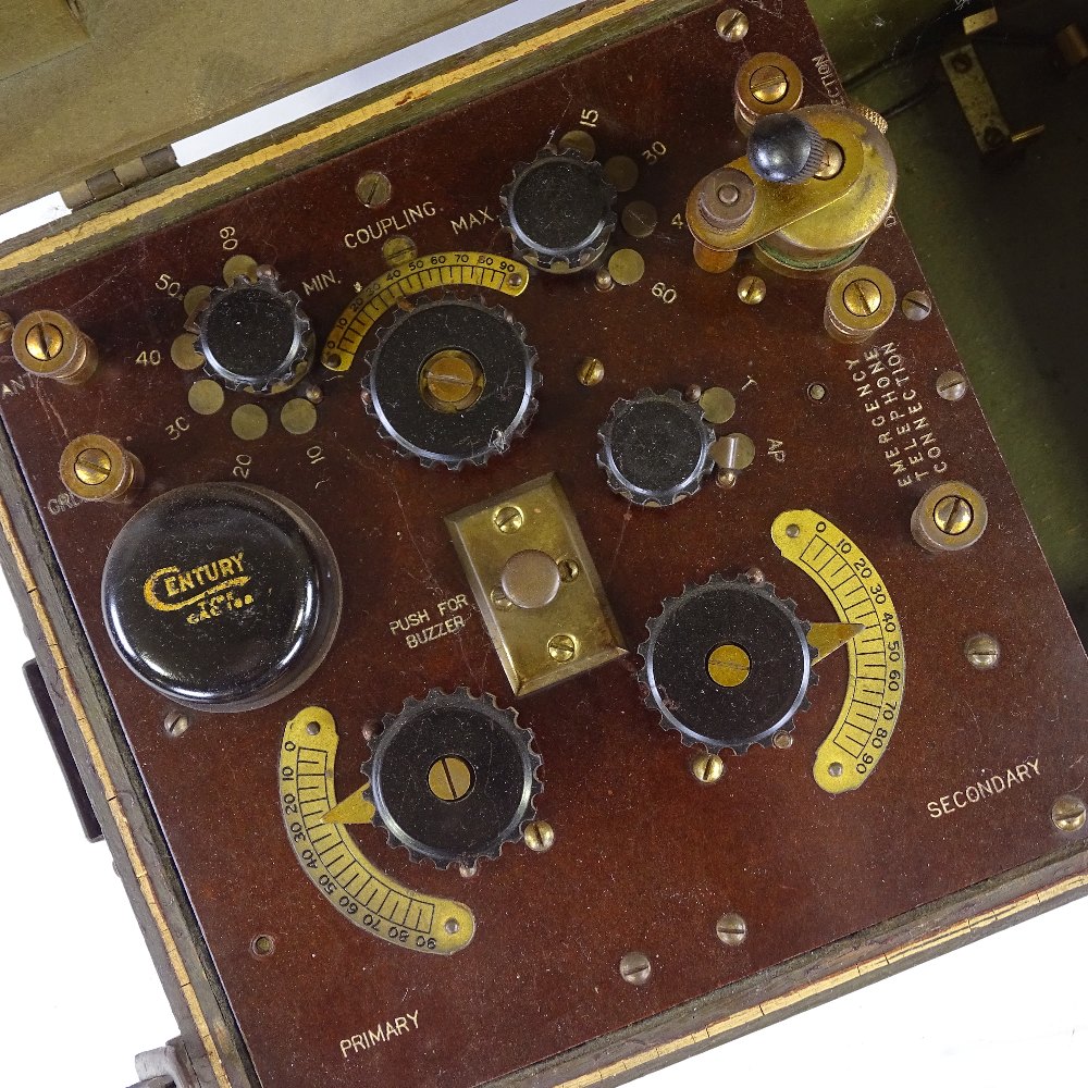 US Army Signal Corps, radio receiving set box type BC-14A, with original plaque on box, order no. - Image 3 of 7