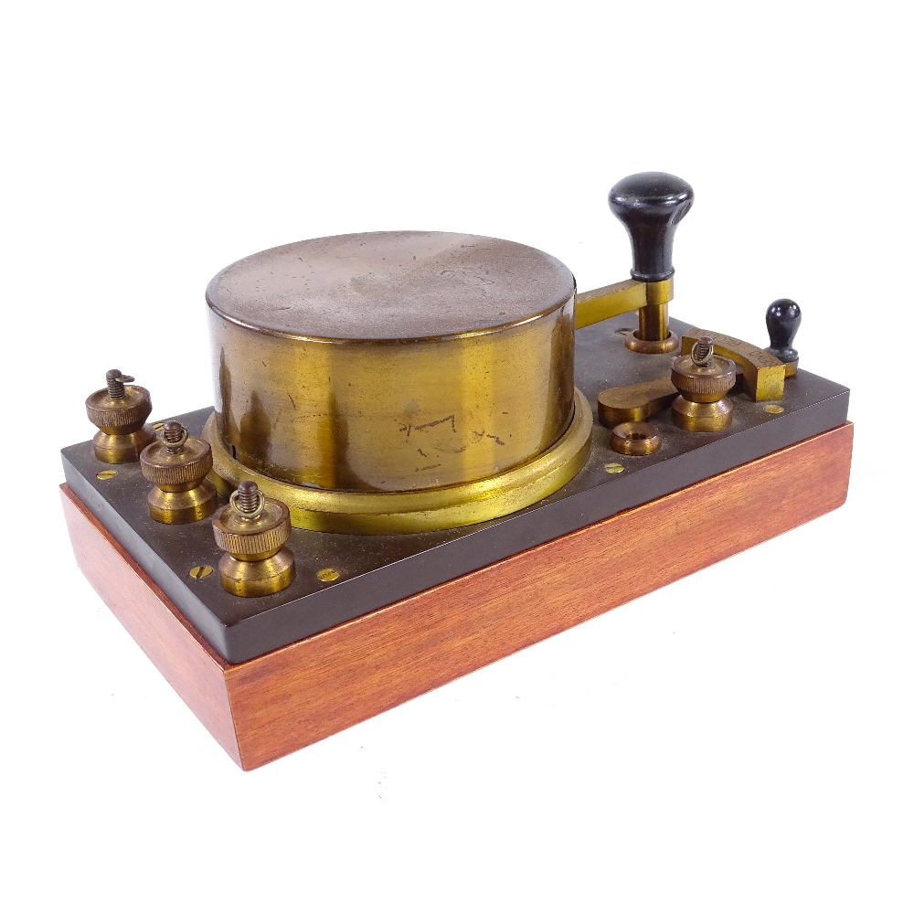 GPO style double current telegraph key with removable brass cover, length 8.5" - Image 4 of 4