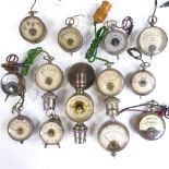 A group of volt meters, some with lamp attachments