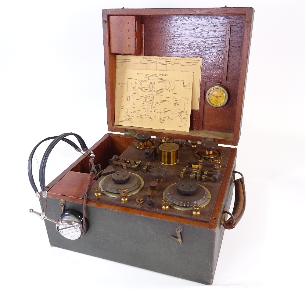 A World War I British Army "Trench Set" Marconi Wireless Telegraph Company shortwave tuner Mk III - Image 2 of 7