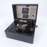 Marconiphone type RB2 crystal junior receiver, in black leatherette case, 1922, height 5", length 8"