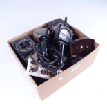 A group of various meters, most with bakelite cases