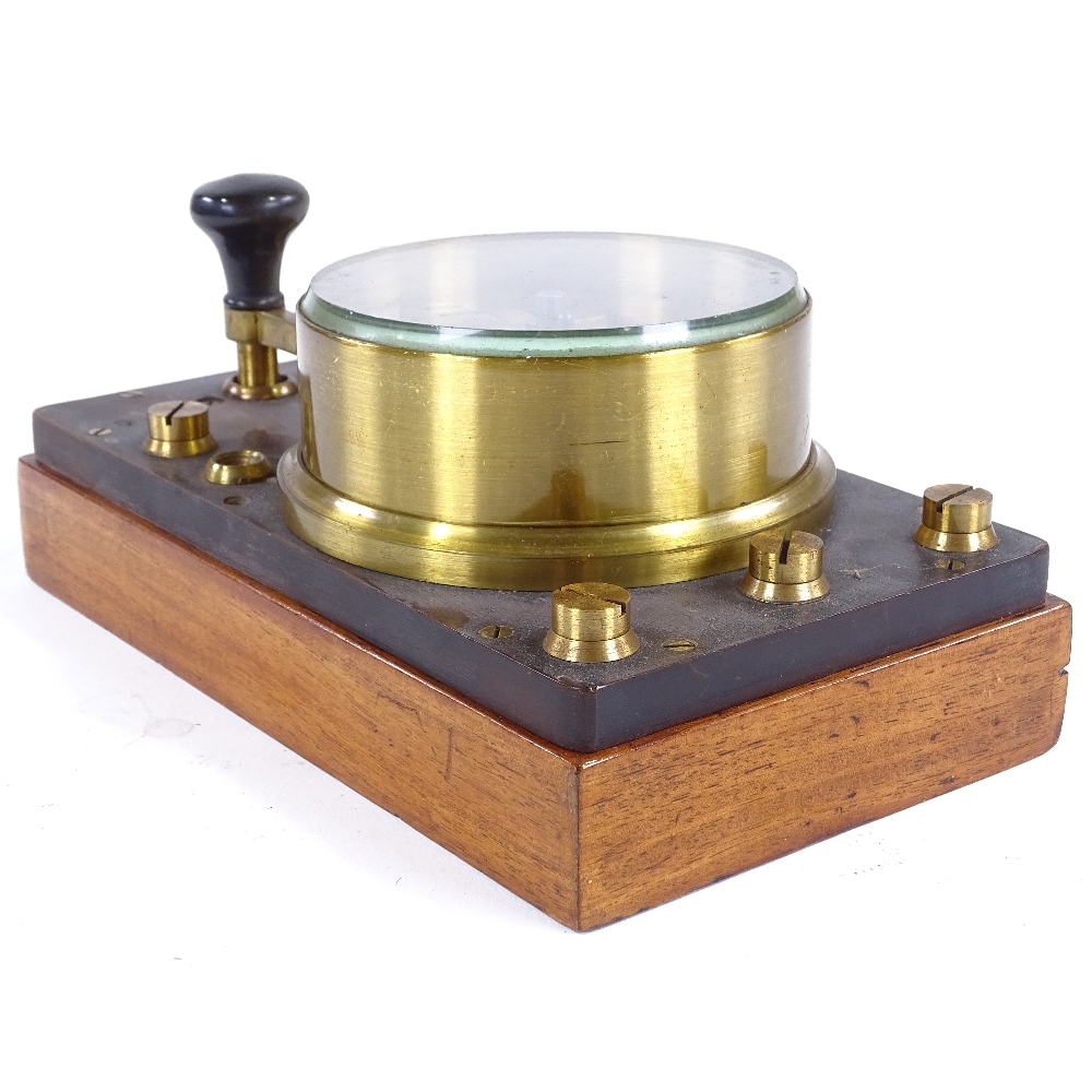 A GPO double current telegraph key with glass cover, on vulcanite and wood base, length 8.5" - Image 4 of 4