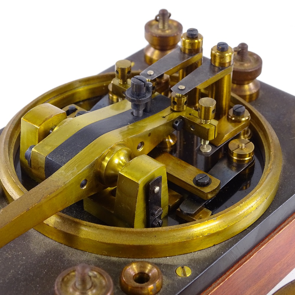 GPO style double current telegraph key with removable brass cover, length 8.5" - Image 2 of 4