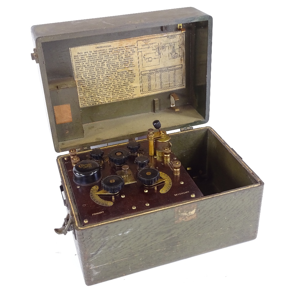 US Army Signal Corps, radio receiving set box type BC-14A, with original plaque on box, order no.