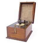 A Burndept Ltd, The Ethophone Junior Mk II crystal receiver, in wood case, 1924, height 6", length