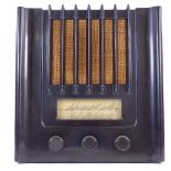 A Murphy 4-valve mains radio in black Bakelite, 1940s, height 14"