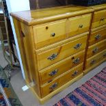 A modern pine chest of 2 short and 3 long drawers, W78cm, H100cm, D43cm