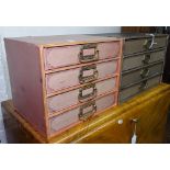 2 Vintage cardboard 4-drawer filing chests