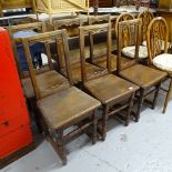 A set of 6 joined oak dining chairs, on turned legs