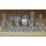 A group of 19th and 20th century ale drinking glasses, largest height 14cm