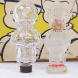 2 Vintage glass Nipper figural scent bottles, 1 by Potter & Moore, and a Daily Mail Nipper 1942