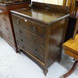 A 1930s oak 4-drawer chest, W86cm, H102cm, D50cm