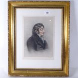 Charles Turner, print, portrait of J M W Turner, published 1924, image 11.5" x 8.5", framed