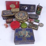 A group of Vintage advertising tins (boxful)