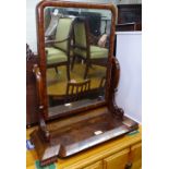 A Regency mahogany swing toilet mirror, W61cm, H75cm