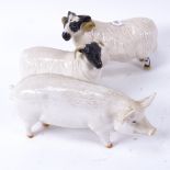 A Beswick Champion Wall Queen 40, and 2 Beswick rams (3)