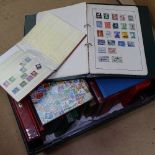 A quantity of various postage stamp albums, and a few albums with some world postage stamps (boxful)