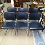 A set of 6 Thonet S32PV cantilever chairs by Marcel Breuer, the leather upholstered seat and back on
